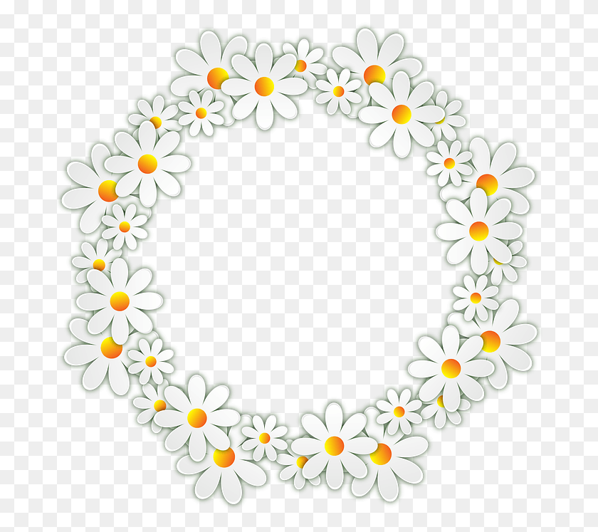 687x687 Flowers Daisy Photo Frame Transparent Background Miss You Atal Ji, Floral Design, Pattern, Graphics HD PNG Download