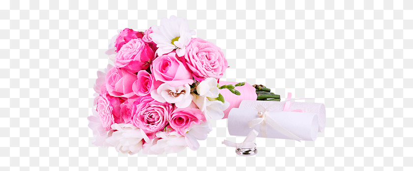 487x289 Flowers Flower Bouquet Pink White Wedding, Plant, Flower Arrangement, Flower HD PNG Download