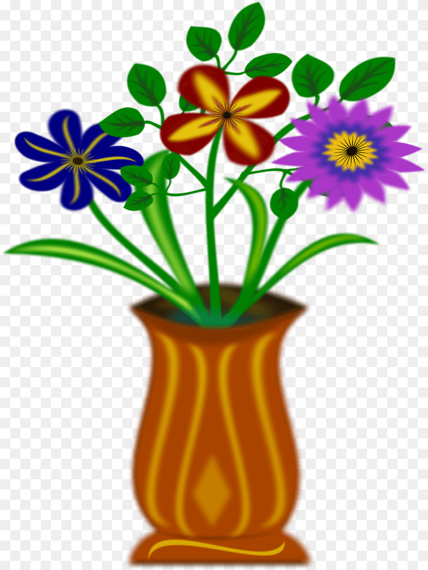 Flowers In A Vase Clipart, Pottery, Potted Plant, Plant, Jar Transparent PNG