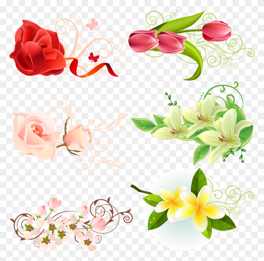 2455x2433 Flowers Vector Flower Vines Vector Free, Graphics, Floral Design HD PNG Download