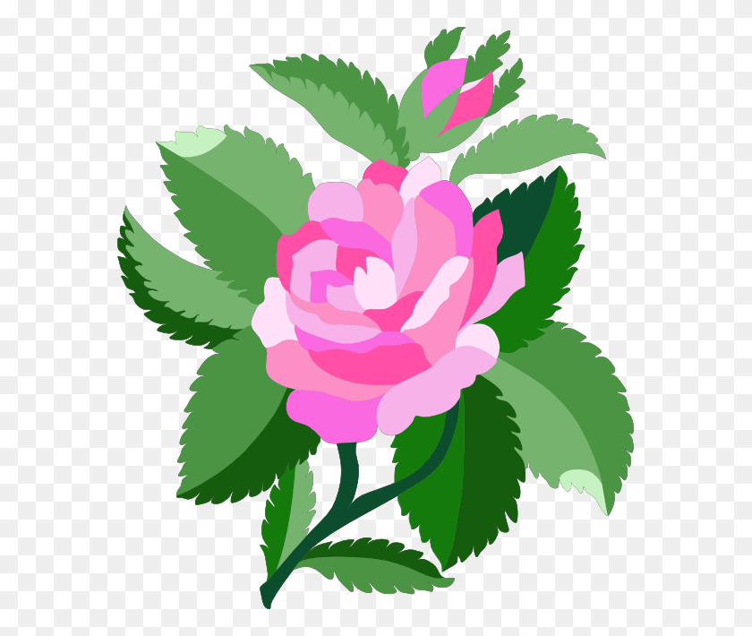 577x650 Flores Vectores Clipart Rosa Rosa Animada Rosa, Planta, Hoja, Flor Hd Png Descargar