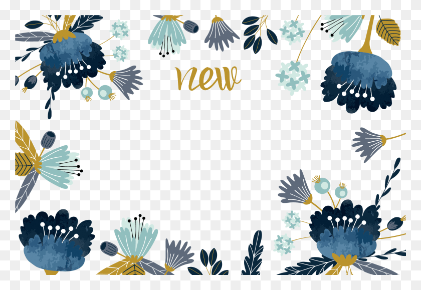 1908x1270 Цветы Вектор Клипарт Поезд Синий Акварель Цветы Фон, Графика, Цветочный Дизайн Hd Png Скачать