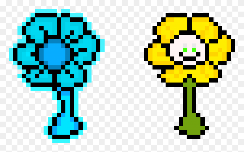 4681x2791 Flowey And Echo Flower Undertale Echo Flowers Pixel Art, Pac Man, Super Mario Hd Png