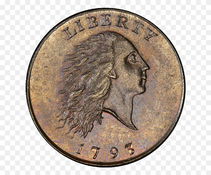 Flowing Hair One Cent Coin Obverse, Money, Nickel HD PNG Download