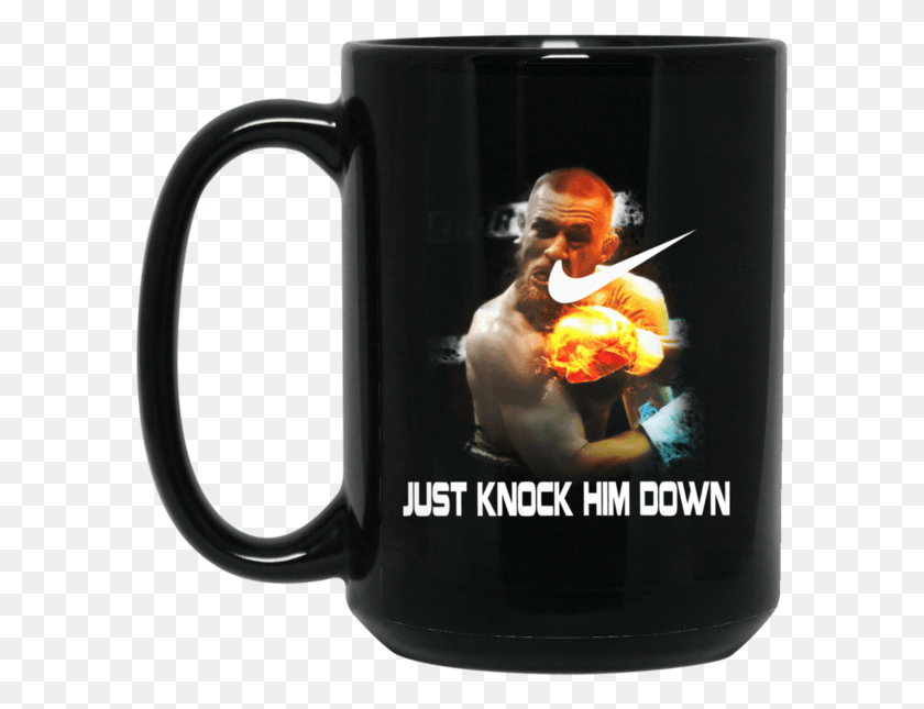 595x585 Floyd Mayweather Vs Conor Mcgregor Mug Just Knock Him Mug, Coffee Cup, Cup, Person HD PNG Download