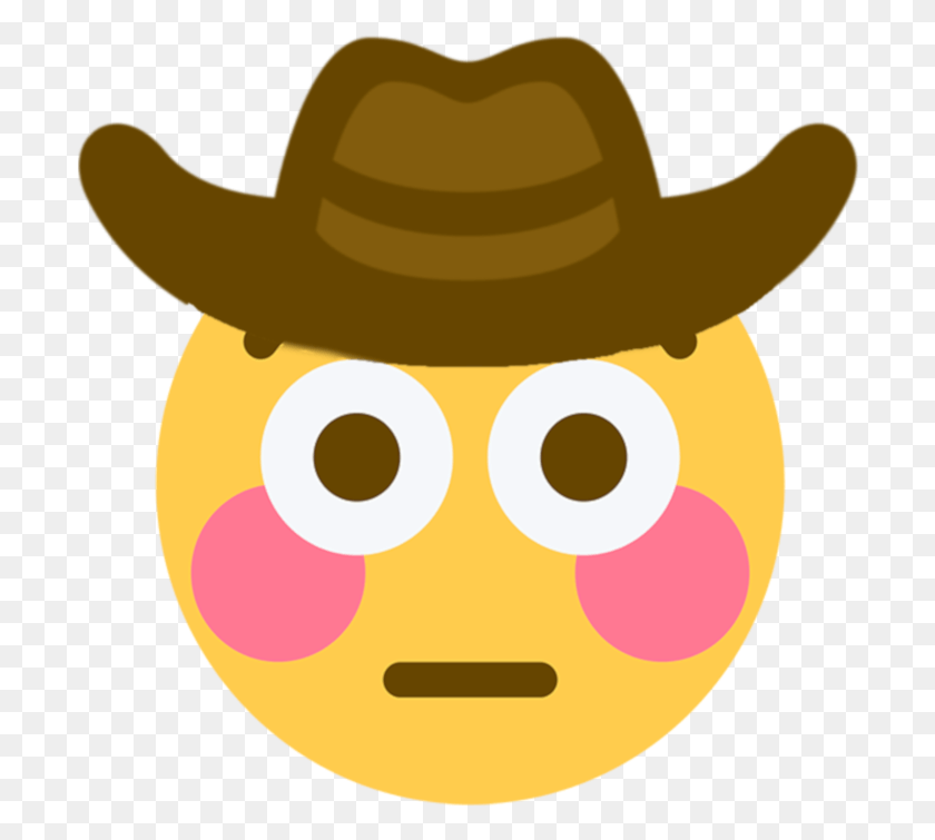 702x695 Flushedcowboy Flushed Discord Emoji, Clothing, Apparel, Cowboy Hat HD PNG Download