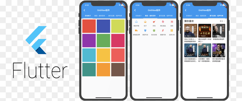 753x350 Flutter Grid Layout Flutter Gridview Example, Electronics, Mobile Phone, Phone, Person Sticker PNG