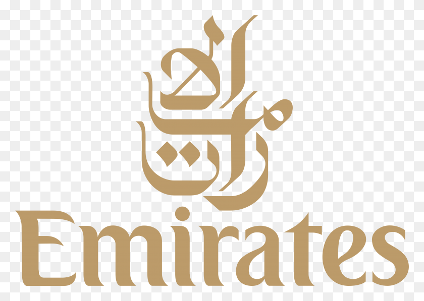 5000x3443 Fly Emirates White Logo Emirates Airlines, Text, Label, Alphabet HD PNG Download