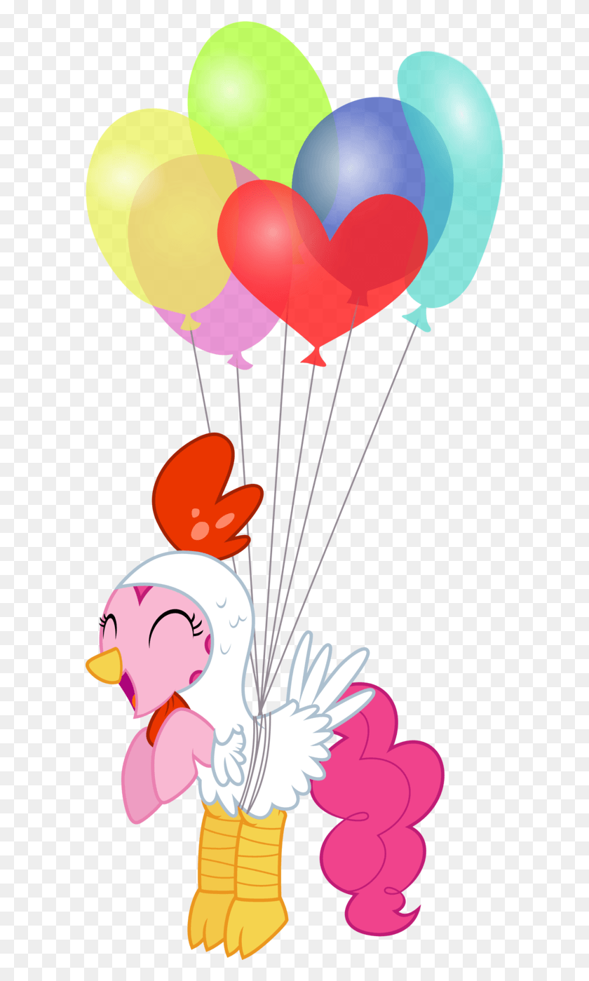 596x1339 Flying Chicken Pie Pinkie Pie Chicken Costume, Balloon, Ball, Parachute HD PNG Download