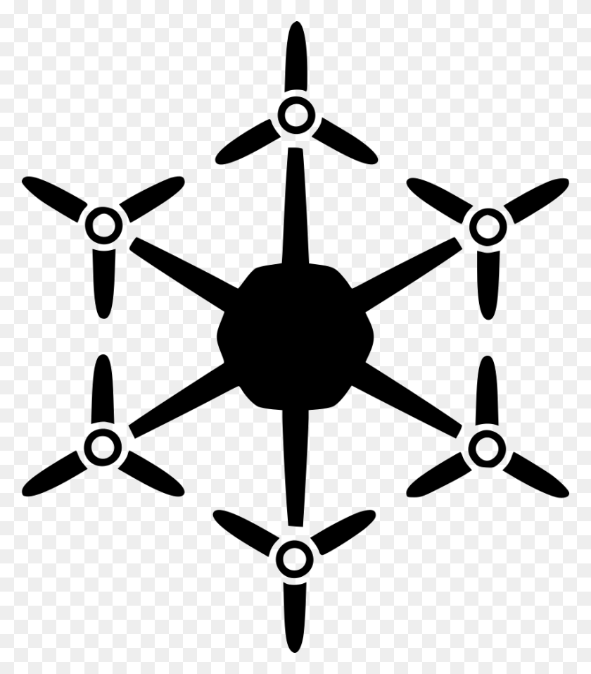 852x980 Flying Drone Radio Control Uav Hexacopter Hex Copter Imperio Galáctico Logotipo, Cruz, Símbolo, Ventilador De Techo Hd Png