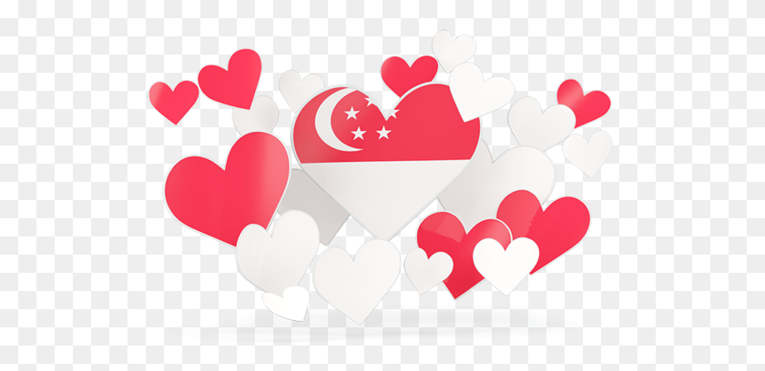 518x348 Descargar Png Corazón Volador Pegatinas Banderas De Singapur Corazón, Citas, Naturaleza Hd Png