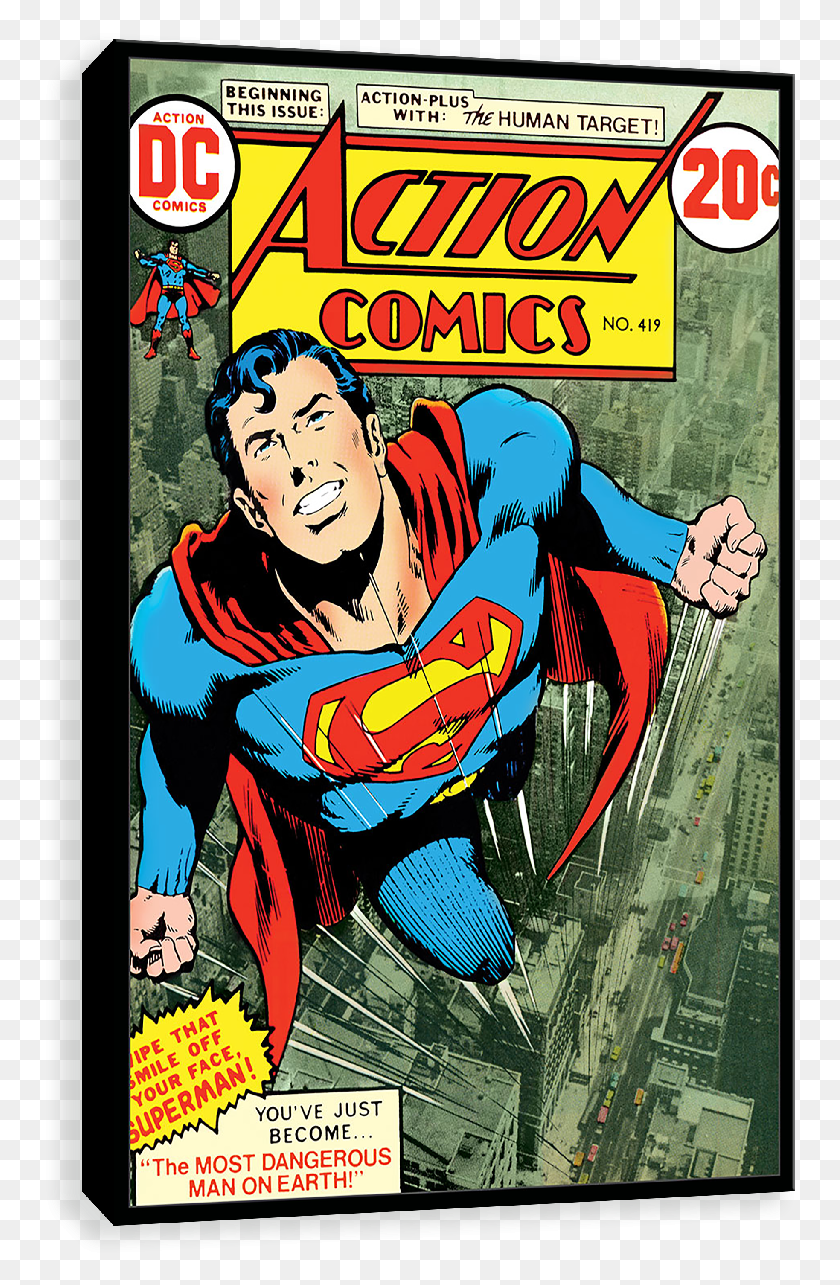 752x1225 Flying In The Sky Action Comics, Poster, Advertisement, Book HD PNG Download