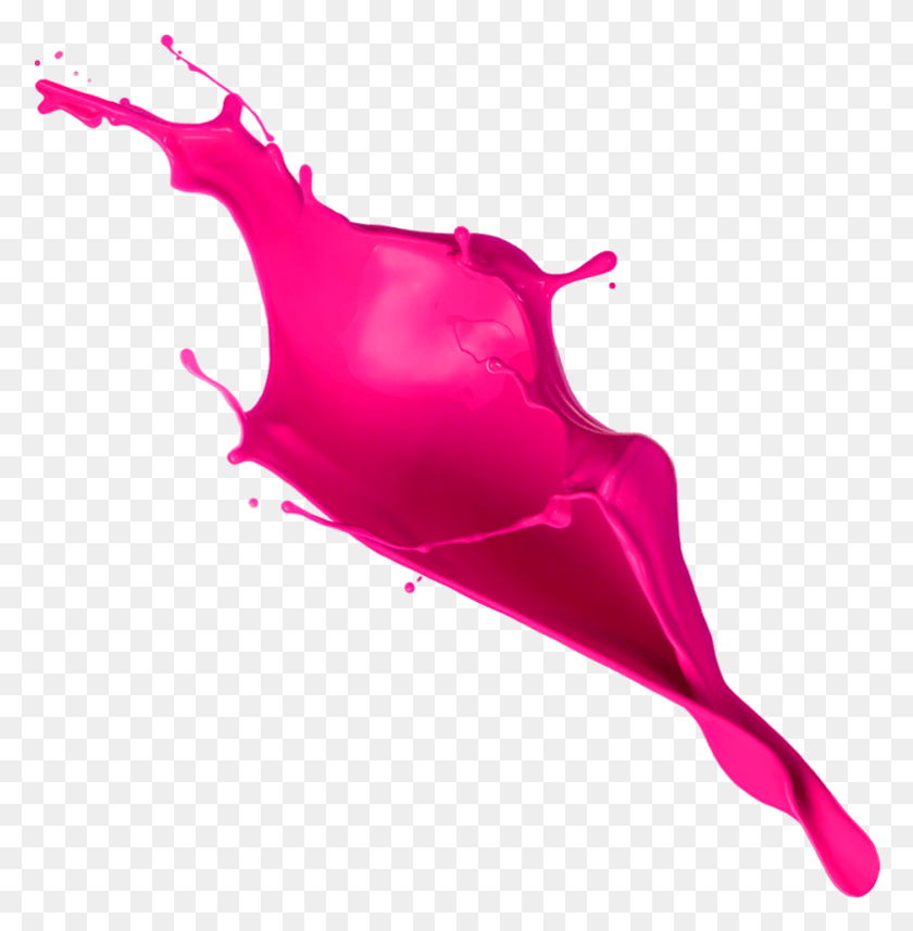 782x800 Flying Paint Ink Splash Pink, Graphics, Animal Descargar Hd Png