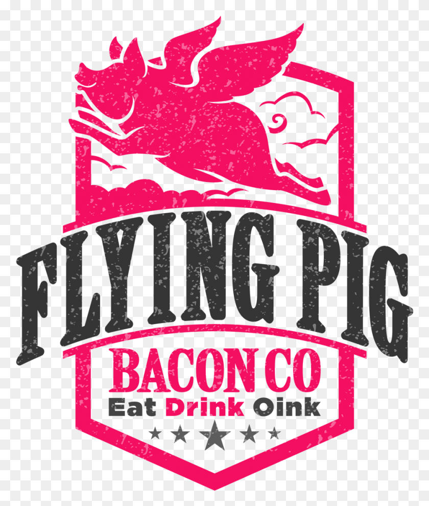 935x1115 Flying Pig Bacon Co Diseño Gráfico, Logotipo, Símbolo, Marca Registrada Hd Png