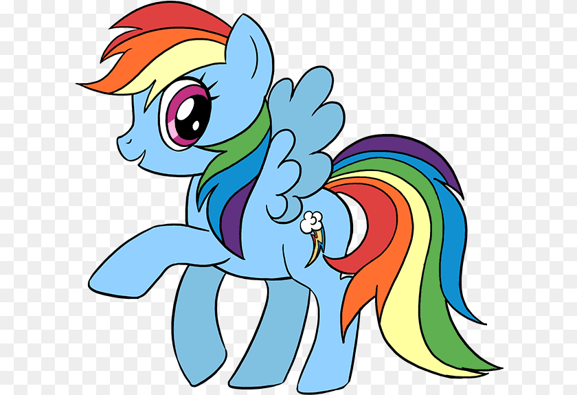 625x575 Flying Unicorn Clipart Draw My Little Pony Rainbow Dash, Art, Graphics, Book, Comics Transparent PNG