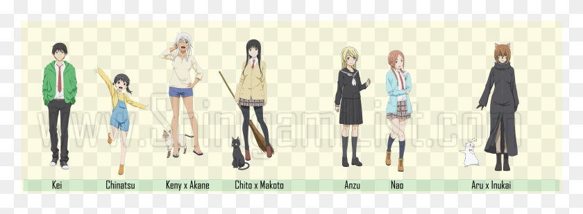 3623x1161 Flying Witch Anime Preview Flying Witch Makoto And Kei, Person, Human, Clothing HD PNG Download