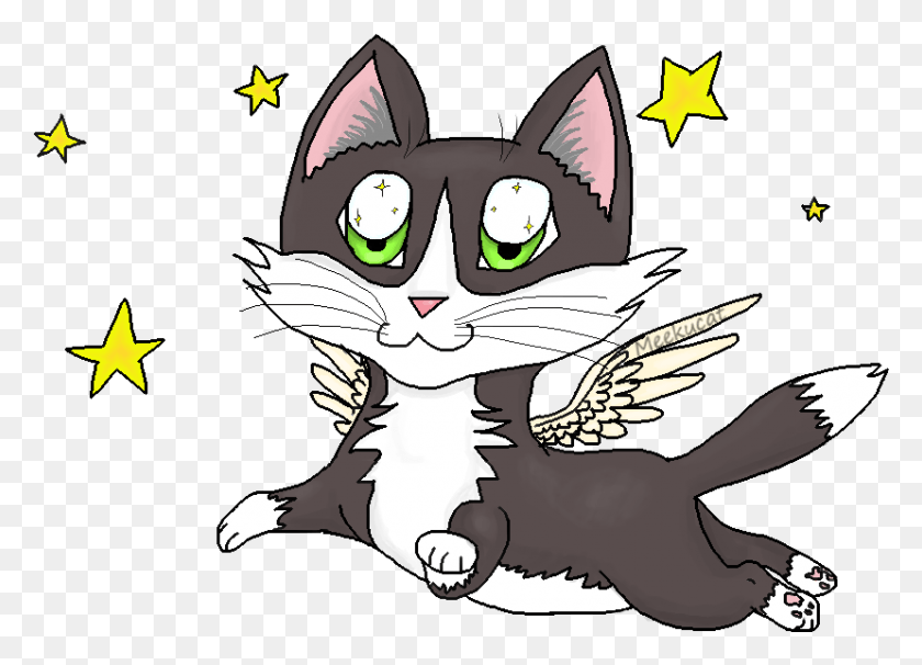 829x581 Flyingkitty Cartoon, Animal, Pet, Cat HD PNG Download