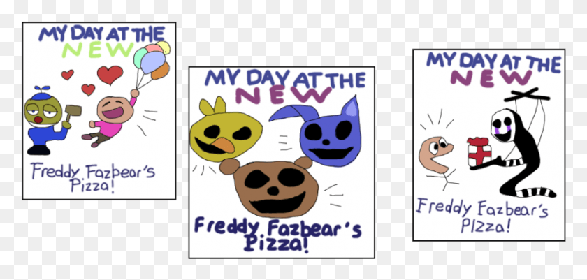 866x379 Fnaf 2 Drawings On The Wall Clipart Five Nights At Fnaf 2 Drawings On The Wall, Label, Text, Bird HD PNG Download