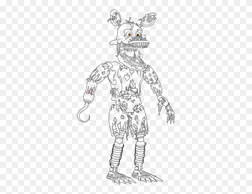 329x587 Fnaf Coloring Sheet Photo Sketch, Outdoor, Nature, Text Hd Png Download
