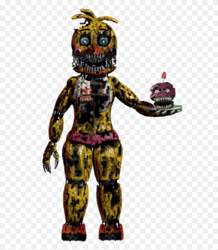 574x903 Fnaf Sticker Fnaf Nightmare Toy Chica, Robot, Person, Human HD PNG Download