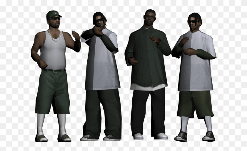 634x455 Fndballas And Un Affiliated Gang Members Lsrp Grove Street Skins, Person, Human, Clothing HD PNG Download