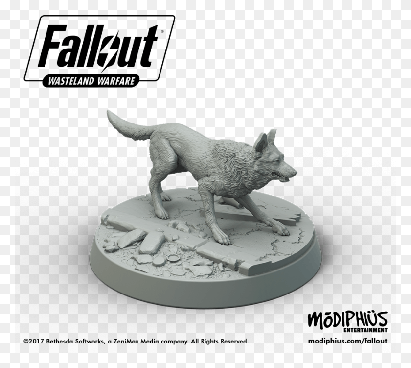881x781 Fo Promo Dogmeat No Background Black Text Low Res Orig Fallout Wasteland Warfare New Release, Figurine, Sculpture HD PNG Download