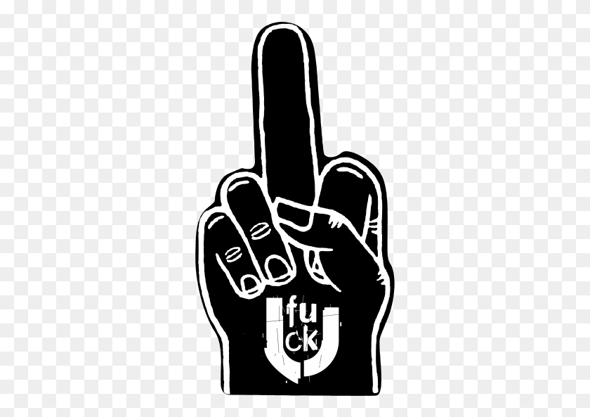 285x533 Foam Hand Middle Finger, Stencil, Text HD PNG Download