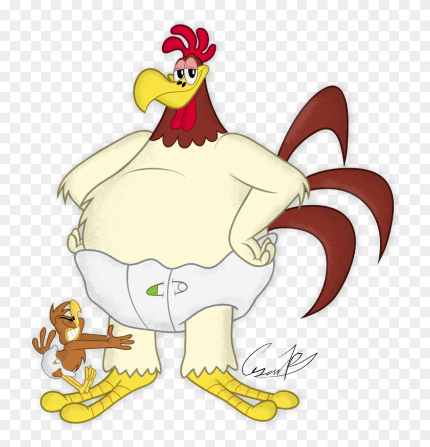 743x813 Foghorn Leghorn And Henery Hawk In Diapers Henery Hawk, Poultry, Fowl, Bird HD PNG Download
