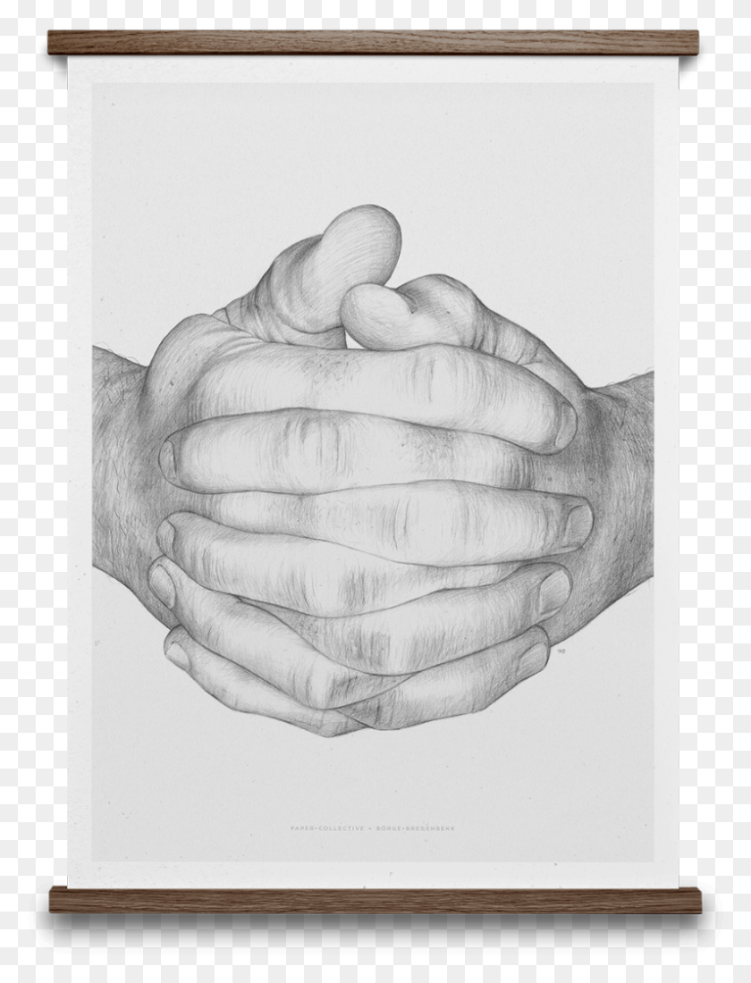 795x1060 Folded Hands Original Illustration And Artwork Folded Drawing Of Folded Hands, Hand, Person, Human HD PNG Download