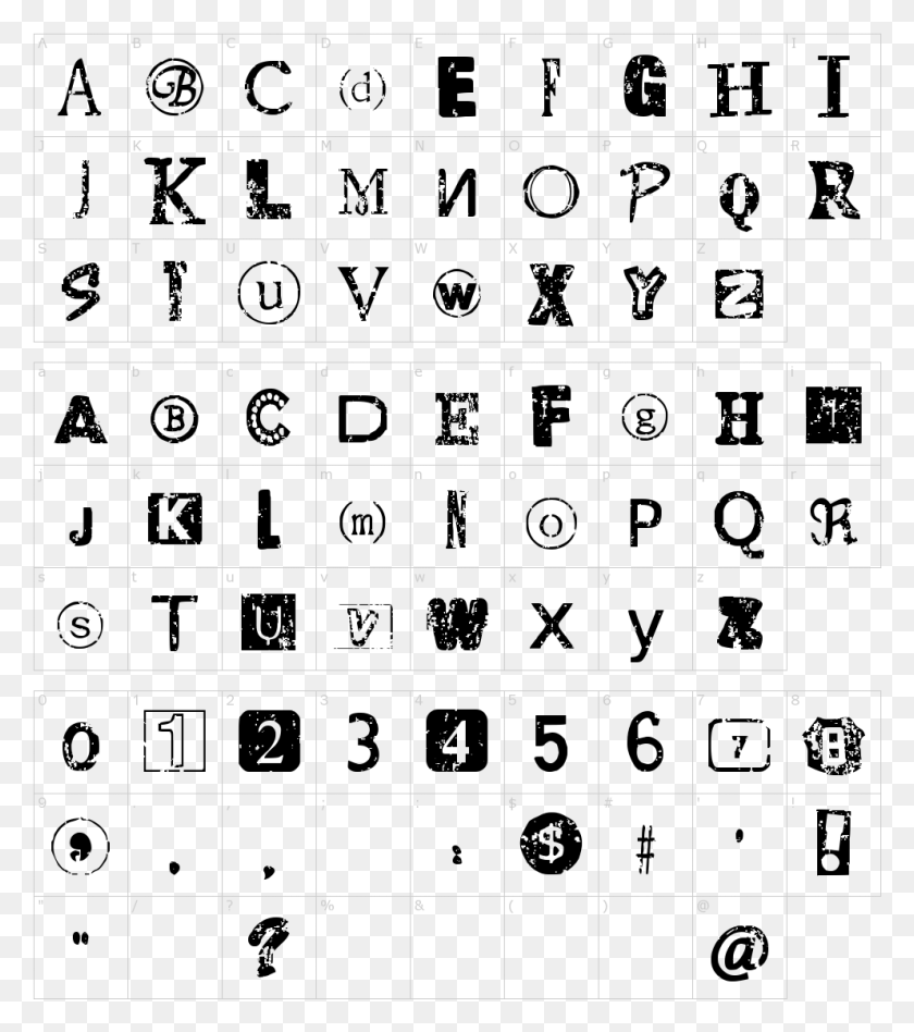 992x1130 Font Characters Ransom Notes Font Types, Text, Number, Symbol Descargar Hd Png