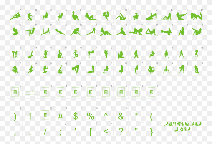 1300x850 Descargar Png Font Darrians Sexy Silhouettes 4 Preview Okc Font Gratis, Electrónica, Alfombra, Hardware Hd Png