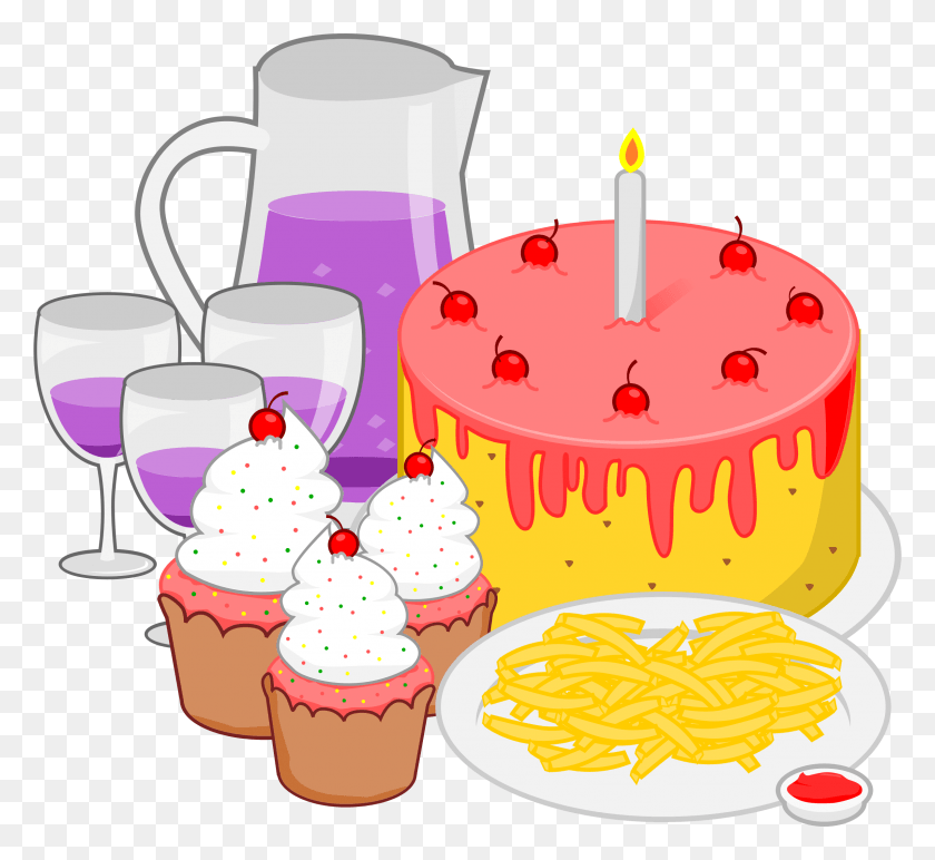 2398x2190 Food Clipart Celebration Party Food Clipart, Cupcake, Cream, Cake HD PNG Download