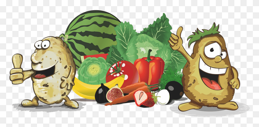 961x433 Food Eat Delicious Nutrition Meal Fresh Snack Fruit And Vegetable Vector, Plant, Watermelon HD PNG Download