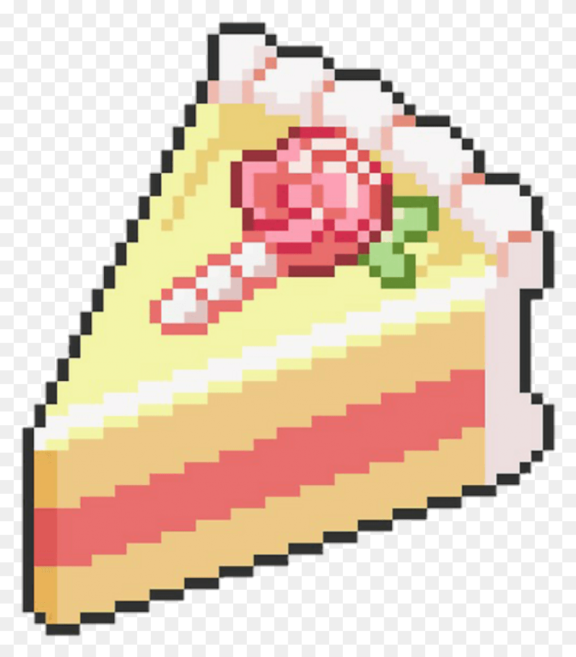 811x934 Food Pixel Cake Tumblr Pastel Pink Yellow Pixel Art Food, Sweets, Confectionery, Rug HD PNG Download