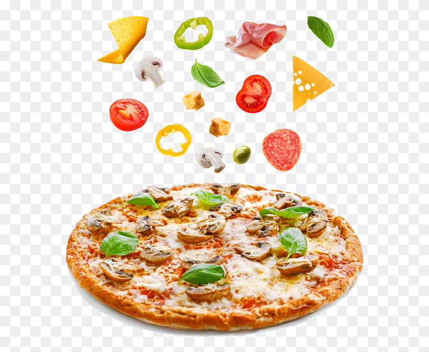 584x630 Food Take Out Cutter Fast Pizza Free Transparent Image Falling Pepperoni, Lunch, Meal, Dish HD PNG Download