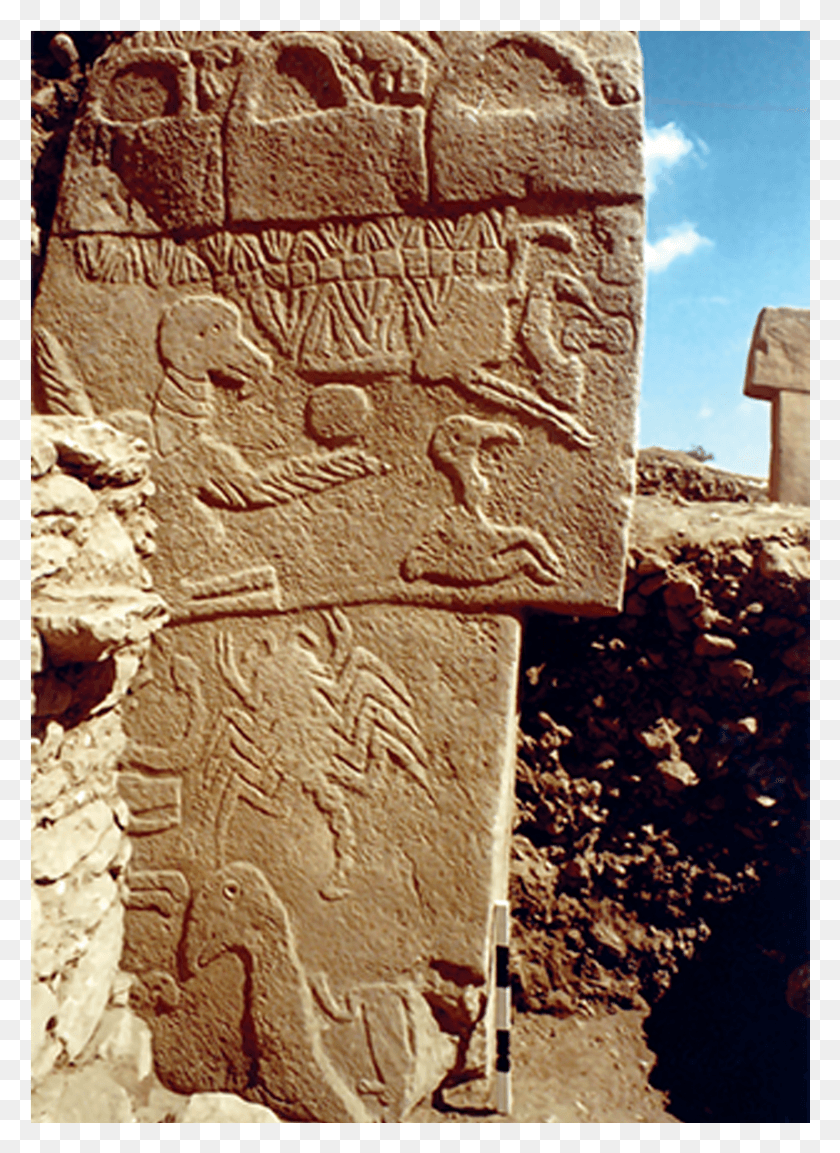 857x1201 Foot High Pillar Gobekli Tepe Pillar 43 Enclosure D, Soil, Archaeology, Symbol HD PNG Download