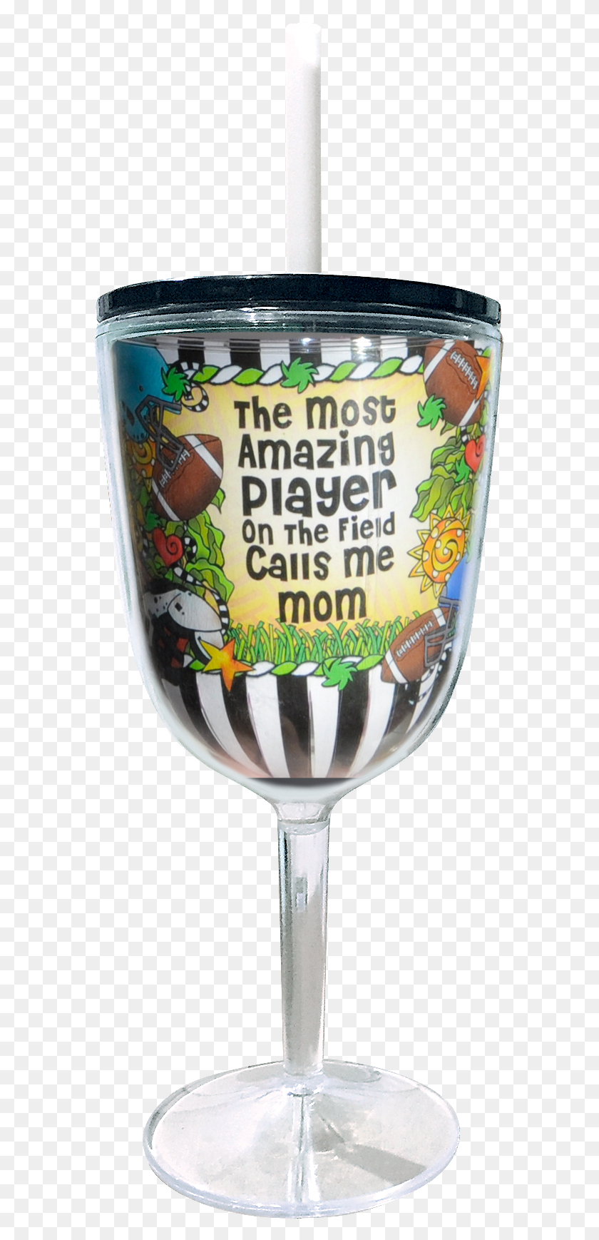 575x1678 Football Mom Tingle Cups Wine Glass, Glass, Lamp, Goblet HD PNG Download