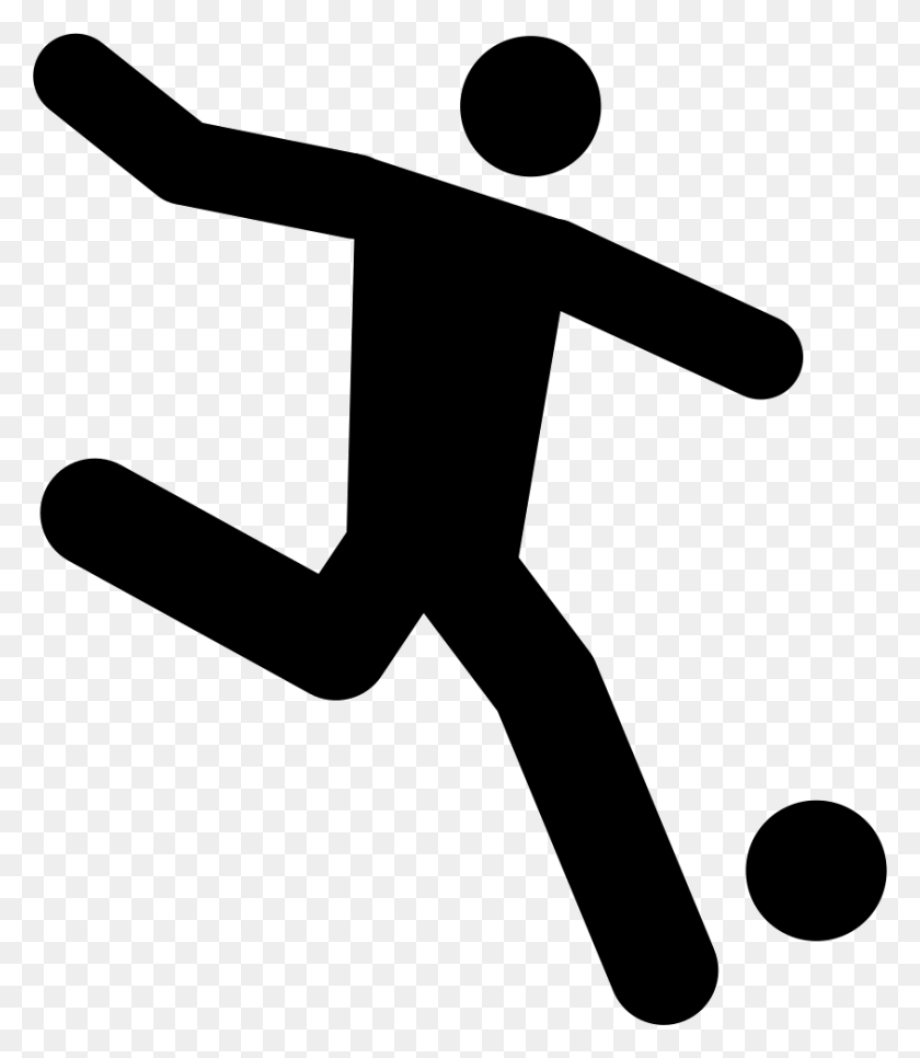 844x981 Football Player Running Behind The Ball Comments Soccer Icon .png, Hammer, Tool HD PNG Download