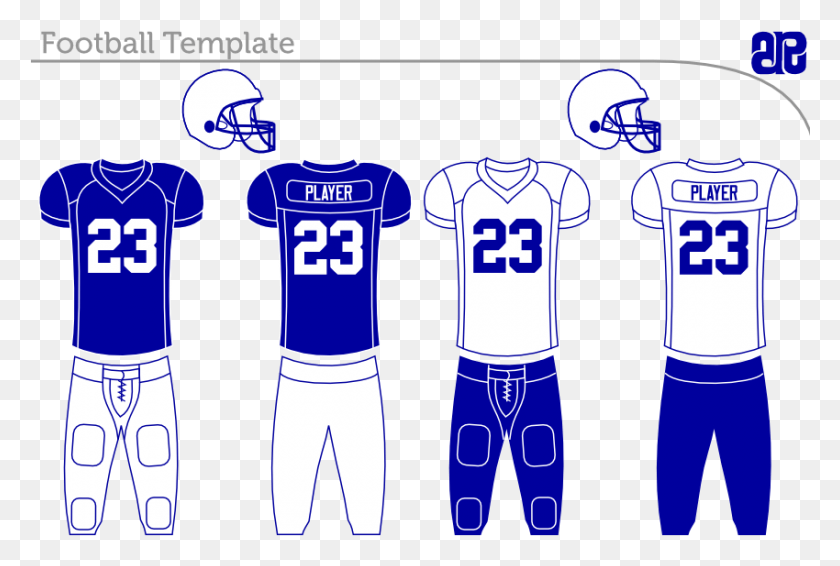 850x552 Football Uniform Template 13033 Outline Of Football Pants, Clothing, Apparel, Shirt HD PNG Download