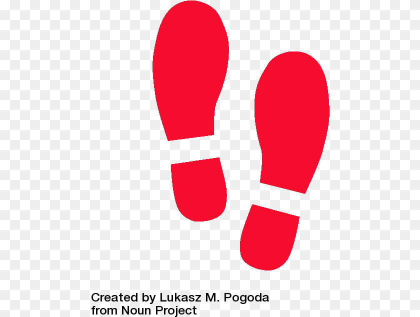 Footprint Clipart Red Red Foot Steps Sticker PNG