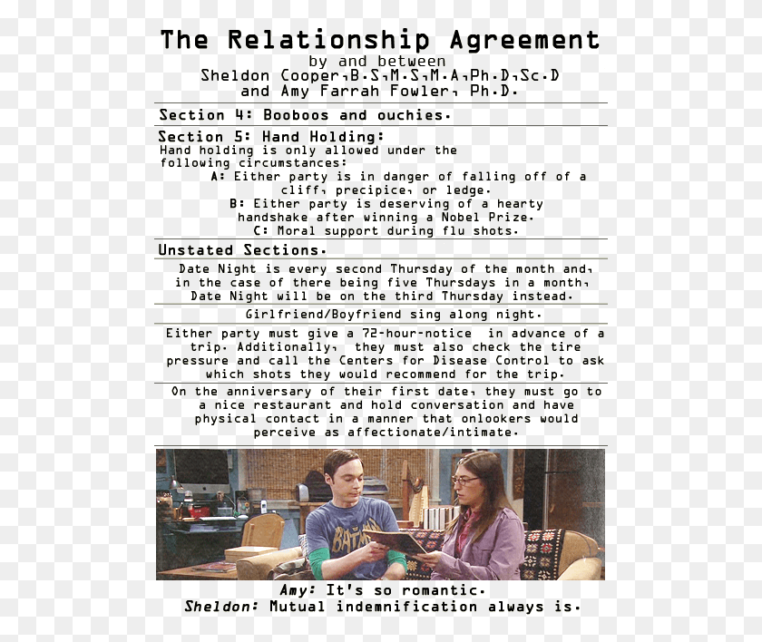 501x648 For Sheldon And Amy To Be Lucky In Finding That Special Sheldon Cooper Relationship Agreement, Person, Poster, Advertisement HD PNG Download