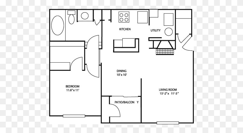 501x399 For The 1b 782 Floor Plan Riverstone Ranch Apartments, Floor Plan, Diagram, Plot HD PNG Download