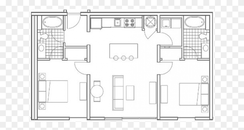 635x388 For The B2 Oliver Floor Plan Technical Drawing, Floor Plan, Diagram, Plot HD PNG Download