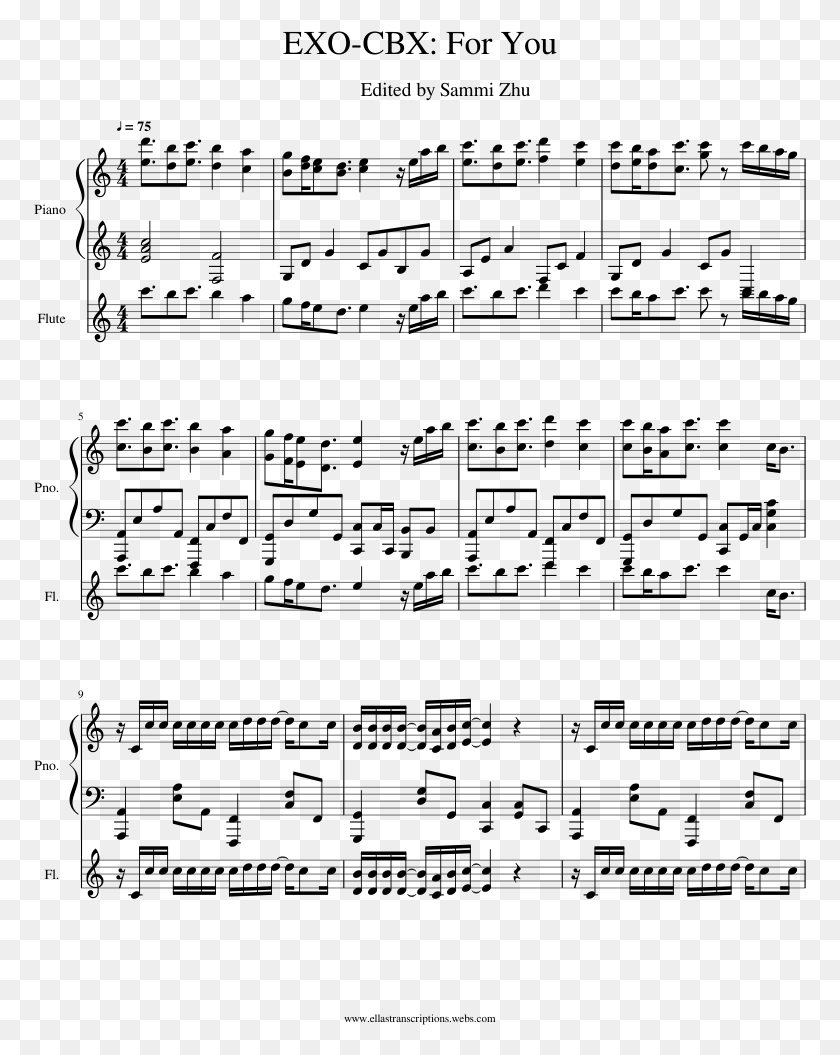 773x995 For You Sheet Music Composed By 1 Of Exo Cbx For You Piano Sheet, Gray, World Of Warcraft HD PNG Download