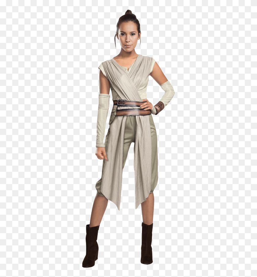 305x843 Force Awakens Deluxe Adult Rey Costume Star Wars Costume Couple, Clothing, Apparel, Person HD PNG Download