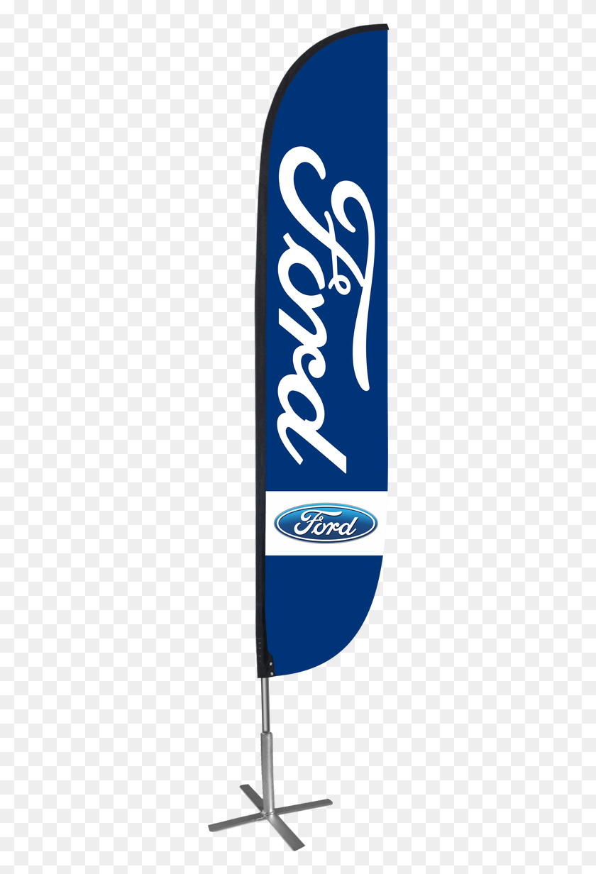 262x1172 Ford Feather Flag Blue X Stand Ford, Text, Bottle, Symbol HD PNG Download