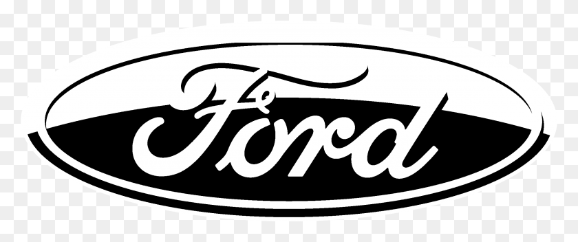 2400x900 Логотип Ford Черно-Белый Логотип Ford, Этикетка, Текст, Каллиграфия Hd Png Скачать