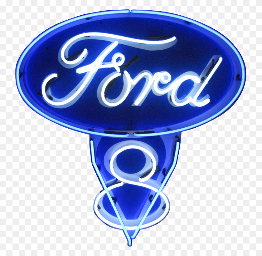 741x760 Ford V8 Neon Sign Ford Neon Sign, Neon, Light HD PNG Download