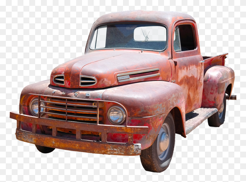 918x664 Ford V8 Pickup Automotive American Auto Oldtimer Old Red Truck, Pickup Truck, Vehicle, Transportation HD PNG Download