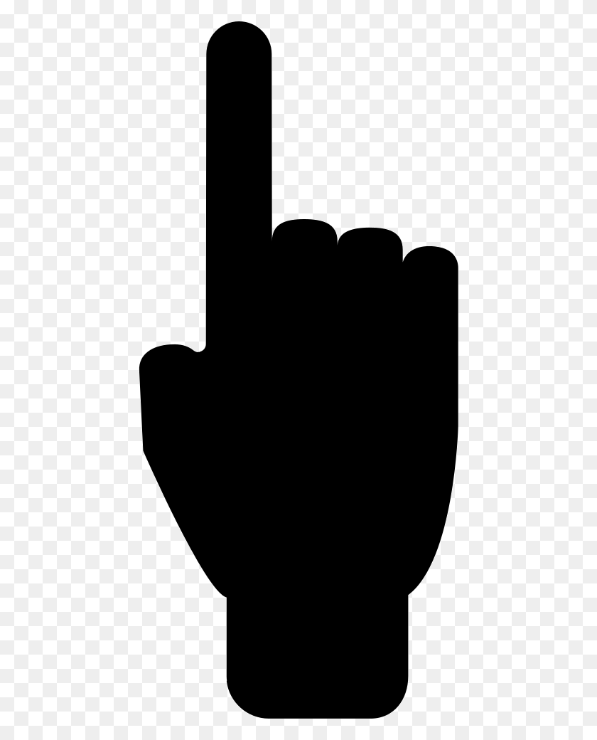450x980 Forefinger Pointing Up Extended Of Hand Filled Silhouette Silhouette Hand Pointing, Stencil, Text HD PNG Download